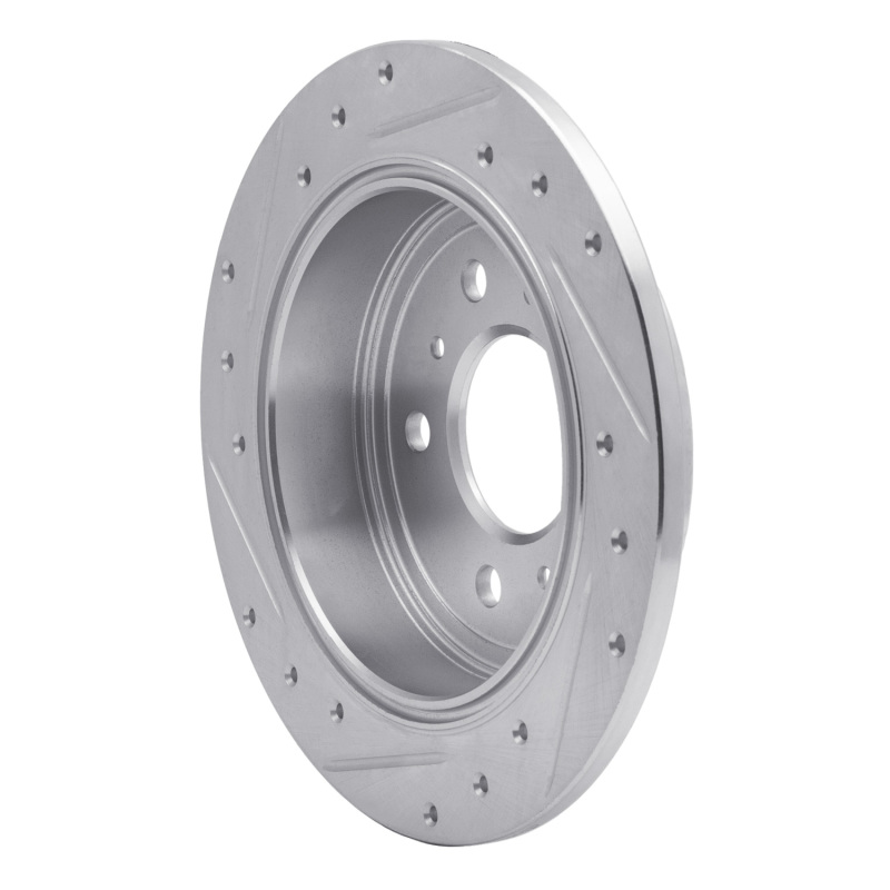 Buick LaCrosse Brake Rotor (1) - Rear Right - R1 Concepts - Drilled & Slotted - Silver - `06-`10